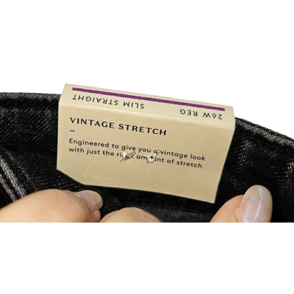 Universal Thread Black Jeans Women Sz 26 High Rise Straight Vintage Stretch NEW - Picture 8 of 12
